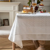 Boxtoday French Lace Table Cloth Embroidered Rectangular Tablecloth For Tea Table Decor Table Cover Kitchen Wedding Dining Party Decor