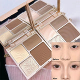 Boxtoday Facial Highlighter Makeup Matte Palette 3D Nose Shadow Cosmetics Face Contouring Shadow Palette Face Beauty Makeup Tool 4Colors