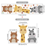 Boxtoday Cartoon Cute Giraffe Bear Animals Dots Wall Sticker Nursery Vinyl Children's Wall Art Decals for Baby Kids Room Home Decoration