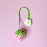 Boxtoday New Handmade Crochet Strawberry Hanging Ornament Daisy Flower Handbag Decor Knitting Key Pendant Home Table Decor Kid Gift DIY