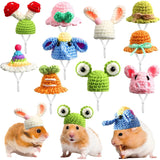 Boxtoday Mini Hamster Hat Small Animals Lovely Knitted Wool Hats for Lizard Guinea Pig Reptile Christmas Clothes Costume Pet  Accessory