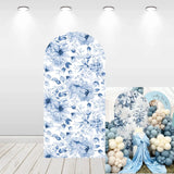 Boxtoday Custom 2-Sided Blue Flowers Baby in Bloom Birthday Party Baby Shower Covers Chiara Arch Background Decor Backdrop Photo