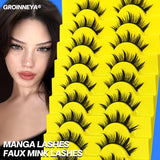 Boxtoday Manga Lashes 5/7/9 Pairs Eyelashes Faux Mink Eyelashes Extension Natural False Eyelashes Full Strip Lashes Band Makeup