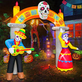 Boxtoday 240cm 270cm Halloween Home Outdoor Decoration Arch Door Scary Ghost Pumpkin Witch Blow Up Halloween Party Decor Prop