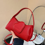 Boxtoday Gift Casual Lychee Leather Love Design Women's Handbag Fashion High Quality All-match Summer Crossbody Bag Simple Solid Shoulder Bags