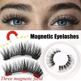 Boxtoday 3D Magnetic  False Eyelashes Handmade Long Thick False Eyelashes Eye lash Extension  3 Magnets  Magnetic Lashes   Makeup Tools