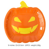 Boxtoday Halloween Theme Disposable Tableware White Paper Plates Halloween Pumpkin Party Supplies Bbirthday Wedding Decor