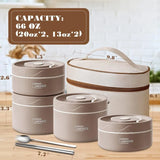 Boxtoday 4-Tier Stainless Steel Bento Box with Thermal Insulation, Brown, Portable, 66 Oz/8.25 Cup kitchen