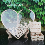 Boxtoday Custom Heart Unique Wedding Guest Book Decoration Memory Personalized Name Drop Box Signature Acrylic Guest Book Alternative