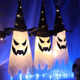 Boxtoday LED Halloween Flashing Light Ghost Festival Dress Up Glowing Wizard Hat Lamp Decor Hanging Lantern 2024 Halloween Decoration