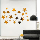 Boxtoday 20pcs Star Wall Sticker 3D Acrylic Irregular Mirror Vanity Living Room Decoration Cartoon Wall Stickers for Kids Room Home Decor