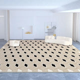 Boxtoday Cream Striped Carpet Beige Geometric Artistic Rugs Luxurious Living Room Carpets Comfortable Soft Bedroom Machine Washable Rug