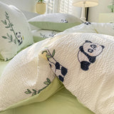 Boxtoday Korean Style Seersucker  Washed cotton Bedding Set  Girls Twin Queen Size Duvet Cover   Bed Linens Kids Fashion