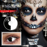 Boxtoday  Halloween 1 Pair Colored Contact Lenses For Eyes White Lenses Black Lens Anime Cosplay Contact Lens Beauty Makeup Lens