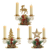 Boxtoday Christmas Golden Wrought Iron Candlestick Elk Snowflake Xmas Tree Candle Holder New Year Merry Xmas Table Decoration Home Items