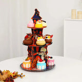 Boxtoday Halloween Cake Stand, Paper Three-Tier Dessert Tray, Halloween Cake Decoration Ornaments