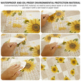 Boxtoday Table Cloth Waterproof Cover PVC Waterproof OilProof Flannel Backed Elastic Edged Round Table Cover for Wedding Party Home Decor