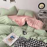 Boxtoday 100% Cotton Pink Bedding Set Nordic Chic Duvet Cover Flat Sheet Pillowcase Soft Comforter Cover Bed Linen Boy Girl Home Textiles