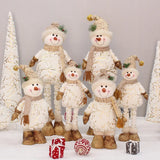 Boxtoday 48cm -75cm Printed Fabric Plush Scalable Snowman Doll Christmas Family Party Decorative Ornaments Happy 2024 New Year