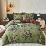 Boxtoday  Cotton Soft Bedding Set Stripe Printing Duvet Cover with Pillow Case Flowers Quilt Cover Pillowcases Sets