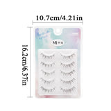 Boxtoday New 5 Pairs Korean Style False Eyelash 3D Transparent Stem Manga Eyelash Natural Eye Makeup Eyelashes Supplies Wholesale