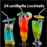 Boxtoday 24pcs/pack straw Drink Fruit Cake Sticks Mini Paper Umbrella Cocktail Parasols Wedding Decoration Birthday Party Supplies