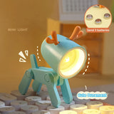 Boxtoday LED Mini Night Light Cute Dog Deer Foldable Desk Lamps Desktop Ornament Book Light Kids Room Bedside Bedroom Decor Holiday Gifts