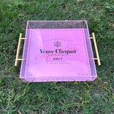 Boxtoday Orange Veuve Pink acrylic Square serving tray 25x25cm