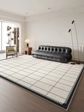 Boxtoday Black Beige Plaid Carpet Comfortable Easy Clean Non Slip TPR Rugs Modern Luxury Decoration Large Size Living Room Carpets Tapete