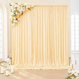 Boxtoday 2pcs 5x8/10ft Wrinkle Free White Satin Backdrop Curtains For Wedding Birthday Parties Photography Background Baby Shower Decor