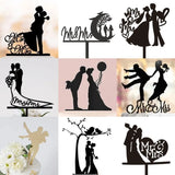 Boxtoday INS 15 Styles Mr&mrs Wedding Party Cake Topper Black Acrylic Wedding Scene Cake Supplies for Wedding Party Cake Decorations 2024