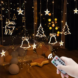 Boxtoday LED Star Lamp Curtain Garland Fairy String Lights Christmas Decoration Outdoor For Holiday Wedding Party New Year Decor