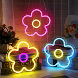 Boxtoday Flower USB Powered Led Neon Sign Dimmable Neon Light Wall Decor For Room Decor Party Birthday Handmade Gift Pub Retro Wedding  ﻿