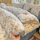 Boxtoday Fresh Botanical Floral Bedding Set for Kids and Adults, Leaves, Flower Duvet Cover, Pillowcases, Soft Washed Cotton, Home Textil