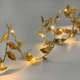 Boxtoday 2M 20LED Golden Leaves String Fairy Lights For Wedding Birthday Party Decoration Home Garden Artificial Plant Garland Vine Light