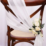 Boxtoday 24PCS 17x275cm Chiffon Chair Sashes Wedding Chair Decoration  Long For Wedding Aisle Decorations Party Banquet Event Baby Shower