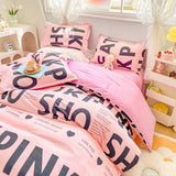 Boxtoday New Korean Style Bedding Set Kids Adults Twin Full Queen Size Bed Flat Sheet Duvet Cover Pillowcases Coffee Stripe Bed Linen