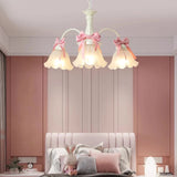 Boxtoday Sweet Princess Room Chandeliers Pink Bow Glass Lamps Modern Romantic Warm Children's Living Room Girl Bedroom Decor Chandelier