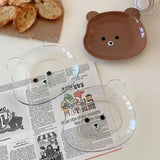 Boxtoday Cartoon Bear Shape Snack Plate Kawaii Plastic Fruits Cake Plates Sushi Sauce Dish Cup Plate Kitchen Tableware Dinnerware