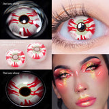 Boxtoday 1Pair Anime Color Contact Lenses for Eyes Yearly Red Lenses Black White Lenses Halloween Eye Lens Cosplay Eye Contacts