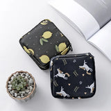 Boxtoday Cute Sanitary Napkin Storage Bag Tampon Storage Organizers Cartoon Mini Makeup Bag Girls Sanitary Napkin Storage Organization