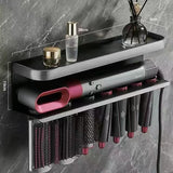 Boxtoday for Hair Curler Storage Rack Holder Hair Dryer Storage Hair Styler Holder Wall Hanging Free Hole Shelf Bathroom Accessorie