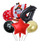 Boxtoday 6pcs Pirate Theme Red And Black Pirate Ship Foil Balloons Halloween Kids Happy Birthday Party Baby Shower Decorations Supplies