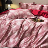 Boxtoday Luxury Natural Silk Bedding Set High-End Silky Satin Duvet Cover Set Single Double Queen King Size Printing Quilt Cover Set