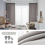 Boxtoday Ins Cotton Linen Full Blackout Living Room Curtain Light Luxury Thick Study Curtains Sunscreen Heat Insulation Bedroom Drapes