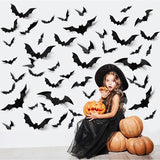 Boxtoday Halloween Home Decoration 3D PVC Bats Wall Stickers Window Decor Yard Sign Outdoor Lawn Spooky Party Room Decor Supplies