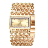 Boxtoday W29 New Watch For Women Fashion Light luxury Square Diamond Quartz Watches Clock Lady's Gold Stainless Steel Bracelet