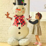 Boxtoday Christmas Standing Snowman Santa Claus Foil Balloon New Year Christmas Decorations Home 2025 Xmas Candy Cane Lollipop Foil Balls