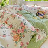 Boxtoday 2024 Hot Flora Style 100% Cotton Bedding Set Printed  Four Piece Set Pure Cotton  Bed Sheet Set Duvet Cover Queen King Size