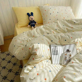 Boxtoday Ins Cream Bedding Set with Colorful Dot Kids Adult Duvet Cover No Filler Pillowcase Full Queen Size Boys Girls Comforter Cover